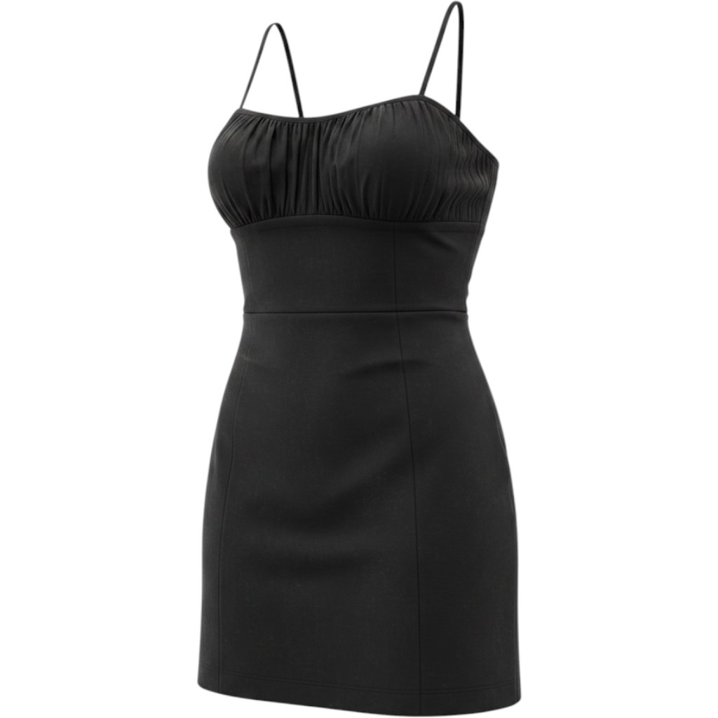 Zara Black Ruched Bust Mini Dress Tie Back Cotton Blend Nwt Xxl 2180/395/800